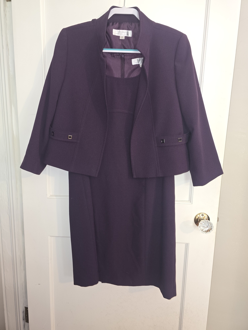 Women's Tahari Purple Plum Two-Piece Dress & Blazer/Jacket Set 16